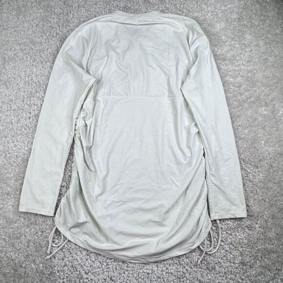 CabanaLife Ruched Rashguard Swim Tunic Cover Up White Blue - Picture 2 of 9